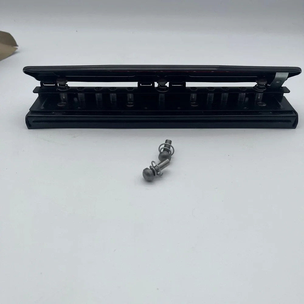 Rolodex Punchodex P-49 Adjustable Paper Punch Black 3-Hole 11-Hole 16 Sheet Cap